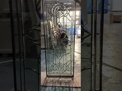 Painel de vidro decorativo de bisela totalmente transparente com caming de pátina para portas de entrada